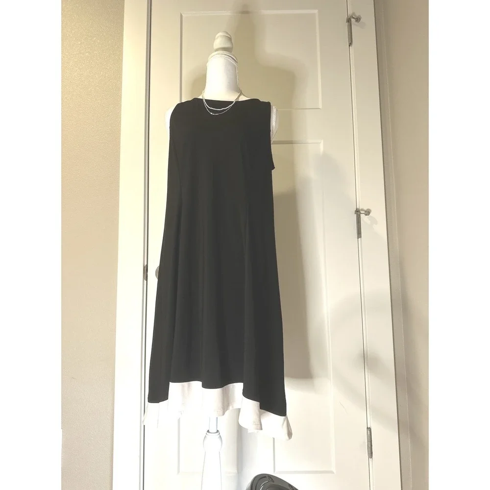 Ralph Lauren Elegant Black W/ White Trim Sleeveless Sheath Dress Size 10 Classic